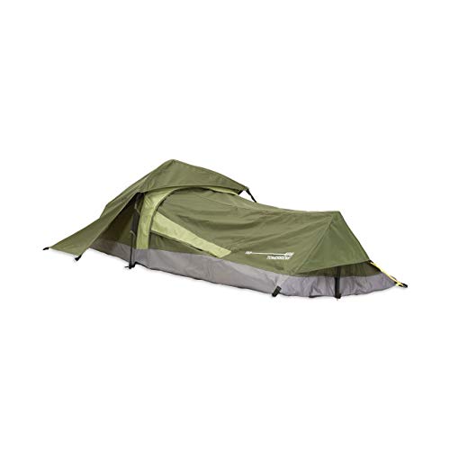 Lumaland Where Tomorrow Solo-Zelt Pop Up Wurfzelt 1-Personen-Zelt - Rechteck - 220x80x50 cm - Camping Festival - Ultraleicht, kleines Packmaß, wasserdicht, robust - Grün von Lumaland