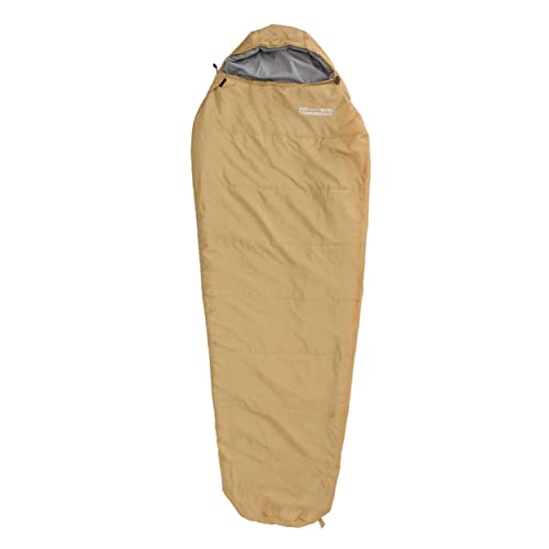 Where Tomorrow Schlafsack Small and Light - Ultraleicht 700g, kleines Packmaß 26x14 cm, ideale Wärmeregulierung - 220 x 80 x 50 cm - für Outdoor, Camping, Zelten - Curry von Lumaland