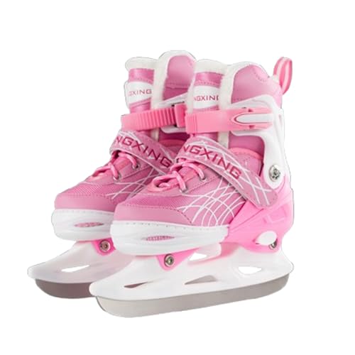 Unisex Schlittschuhe Eishockey Eislaufen Edelstahlkufe vorgeschliffen Schlittschuhe mit Schnellschnürsystem & Push-Lock-Schnalle Optimaler Halt & bequemer Komfort für Anfänger von LuminescentDream