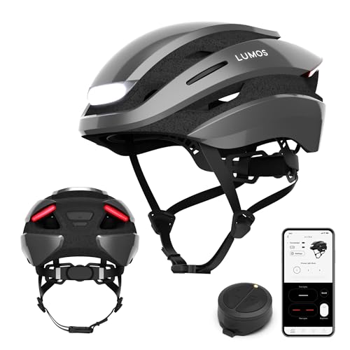 Lumos Ultra Smart-Helm | Fahrradhelm | Vorder- und Rücklicht (LED) | Blinker | Bremslichter | Bluetooth-Verbindung | Erwachsene: Herren, Damen (Ash Grey, Größe: S) MIPS von Lumos