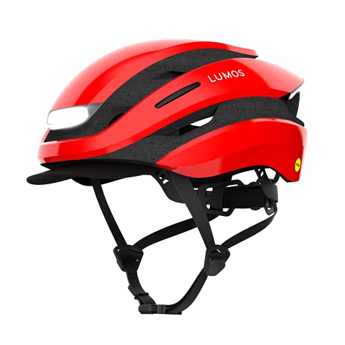 Lumos Ultra Smart-Helm Plus | Fahrradhelm | Vorder- und Rücklicht (LED) | Blinker | Bremslichter | Bluetooth-Verbindung | Erwachsene: Herren, Damen (Bullish Red, Größe: M-L) von Lumos