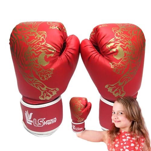 Boxtrainingshandschuhe - Boxsackhandschuhe, Muay Thai Handschuhe | Professionelle Box-Trainingshandschuhe Für Erwachsene, PU-Leder-Boxhandschuhe Mit Tiger-Aufdruck, Muay-Thai-Kampfhandschuhe von Lunaobrik