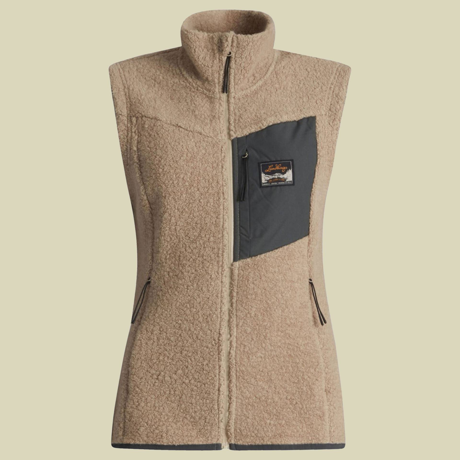 Flok Wool Pile Vest Women Größe XL Farbe sand von Lundhags