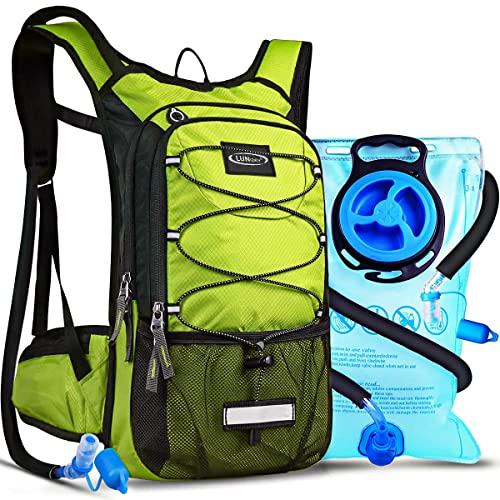 Lunidry Fahrradrucksack mit Trinkblase 3L, Laufrucksack Trinkrucksack 15L für Damen & Herren, Wasserdicht Sportrucksack Hydration Rucksack für MTB Ski Bike Outdoor Sport von Lunidry