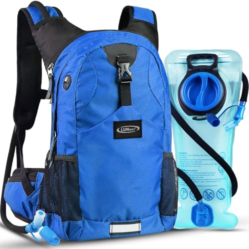 Lunidry Trinkrucksack Fahrradrucksack mit Trinkblase 2L Wasserdicht Sportrucksack, 20L Hydration Rucksack Herren Damen Outdoor Laufrucksack Tagesrucksack Wanderrucksack für Camping Ski MTB Fahrrad von Lunidry