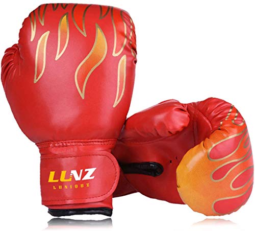 Luniquz Kinder Boxhandschuhe, Box-Handschuhe für Kinder von 3-16 Jahre Training Gloves 4OZ 6OZ 8OZ zum MMA, Muay Thai, Kickboxen und Sandsack Sport von Luniquz