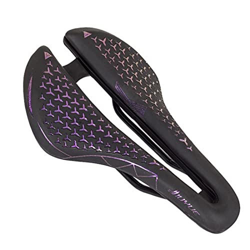 Luojuny Weicher Mountainbike-Sitz schmales Fahrradsitzkissen, hohles Design, bequemer Fahrradsattel, Schwamm, universelle Fahrradsitze für Komfort, Herren, MTB, Rennrad, Lila Luojuny Weicher Mountainbike-Sitz schmales Fahrradsitzkissen, hohles Design, bequemer Fahrradsattel, Schwamm, universelle Fahrradsitze für Komfort, Herren, MTB, Rennrad, Lila von Luojuny