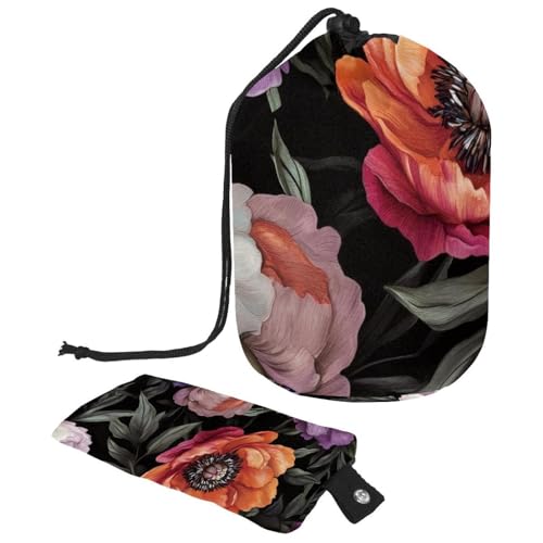 Make-up-Tasche mit Kordelzug, große Kapazität, Reise-Kosmetiktasche mit kleinem Reißverschluss, tragbar, faule Kulturbeutel, Geschenke für Frauen, Blumenmuster, Mehrfarbig 17, Einheitsgröße, von Luoweisi