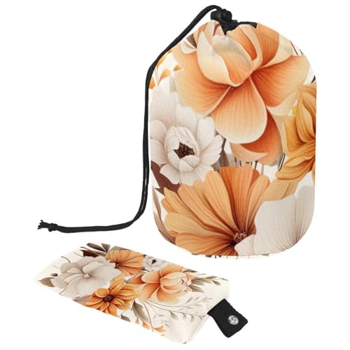 Make-up-Tasche mit Kordelzug, große Kapazität, Reise-Kosmetiktasche mit kleinem Reißverschluss, tragbar, faule Kulturbeutel, Geschenke für Frauen, Sonnenblumen, Mehrfarbig 12, Einheitsgröße, von Luoweisi