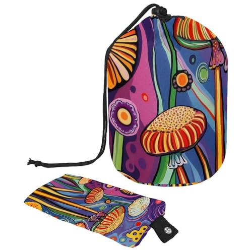 Make-up-Tasche mit Kordelzug, großes Fassungsvermögen, Reise-Kosmetiktasche mit kleinem Reißverschluss, tragbar, faule Kulturbeutel, Geschenke für Frauen, blaugrüner Marmor, Mehrfarbig 17, von Luoweisi