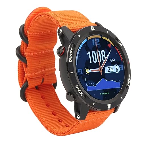 Luqeeg Intelligente wasserdichte Herrenuhr mit Höhenmesser, Barometer, Kompass und Wettervorhersage Zum Wandern, 1,28-Zoll-IPS-TFT-Bildschirm (ORANGE) von Luqeeg