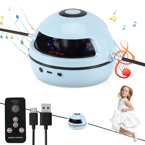 Elektronische Springseil Maschine mit Zähler für Kinder, Smart Jump Rope Machine mit Fernbedienung 1-10 Geschwindigkeitsstufen, LED-Bildschirm, Bluetooth Musik, Farblicht, Skipzone Seilspringen Kinder von Luqixcey