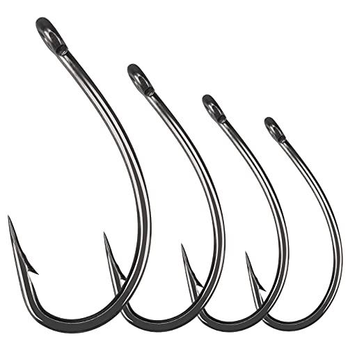 Luroad 50 Stück Karpfenhaken mit Widerhaken, Teflonbeschichtetem Öhrhaken für Karpfenrigs, Wide Gape und Kurv Shank Karpfenhaken, Größen 2 4 6 8 10, Boiliehaken für Karpfen, Ansitzangeln, Einzelhaken Luroad 50 Stück Karpfenhaken mit Widerhaken, Teflonbeschichtetem Öhrhaken für Karpfenrigs, Wide Gape und Kurv Shank Karpfenhaken, Größen 2 4 6 8 10, Boiliehaken für Karpfen, Ansitzangeln, Einzelhaken von Luroad