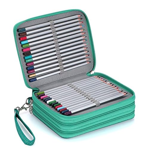 Lurrose 1stk Schreibwarentasche Farbiges Federmäppchen Stifttasche Federmäppchen Für Studenten Federmäppchen Mit Großem Fassungsvermögen Marker-etui Federmäppchen Mit Fächern Green von Lurrose