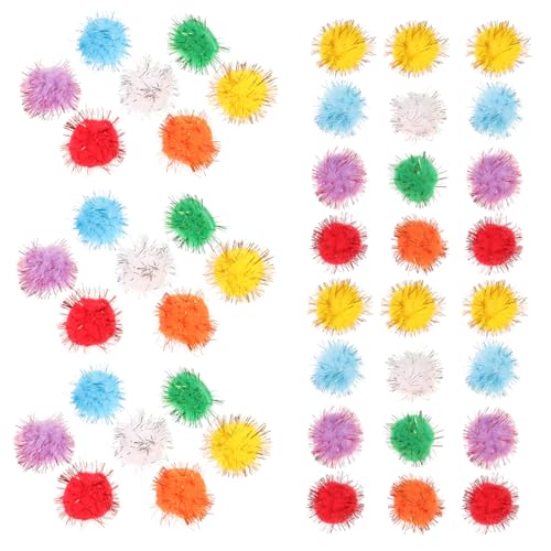 Lurrose 200St Bunte Flauschige Bälle basteln für Kinder bastelmaterial für Kinder Crafts for trauzeugengeschenke Glitzer Bommel Flauschiger Ball Pomponkugel Pomponball selber Machen von Lurrose