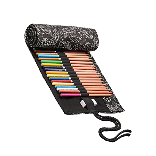 Lurrose 72 Bleistift-Aufbewahrungs-Organizer Rollkoffer für Make-up-Pinsel Buntstifte-Etui Marker Federmäppchen farbige Bleistifttasche reiseetui travel Box Bleistiftrolle Rollstifthalter von Lurrose