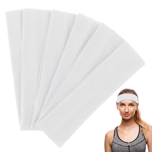 6 Stück Sport Stirnband für Damen Herren Weiß Baumwolle Haarband Antirutsch Elastisches Headband Weiche Breite Stirnbänder für Yoga Fitness Laufen Exercise Gym 6 Stück Sport Stirnband für Damen Herren Weiß Baumwolle Haarband Antirutsch Elastisches Headband Weiche Breite Stirnbänder für Yoga Fitness Laufen Exercise Gym von Lusofie