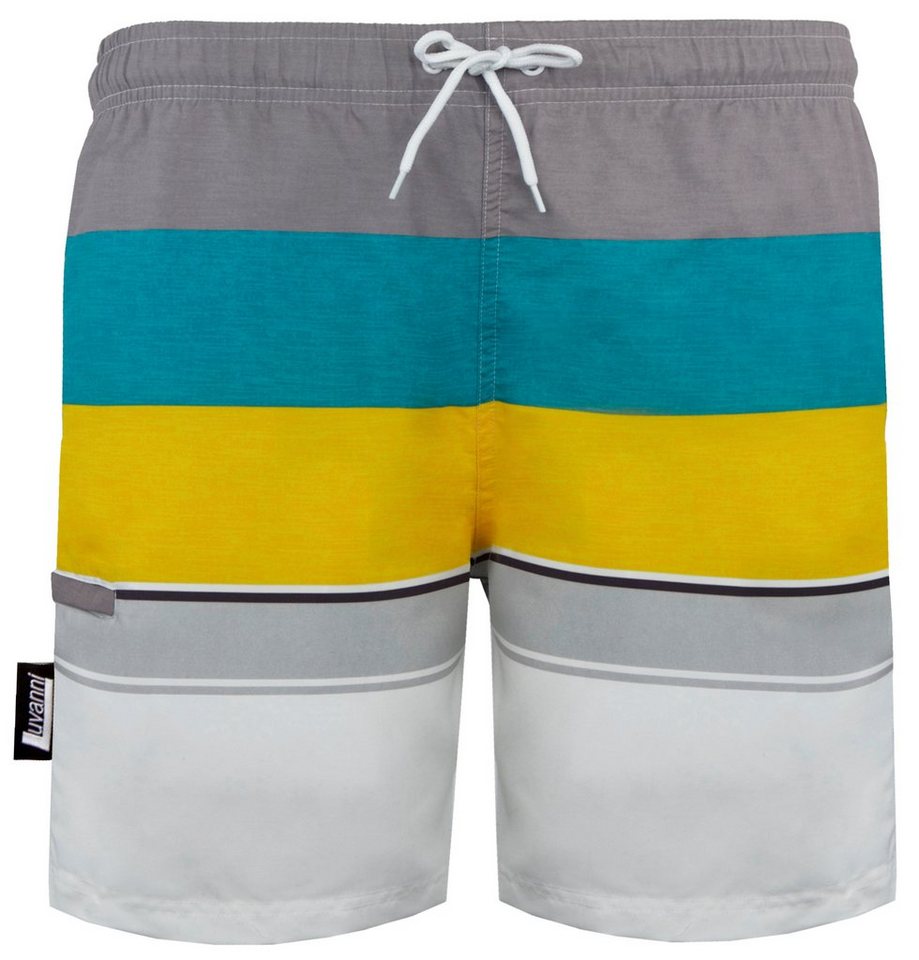 Luvanni Badehose Badehose Herren Schnelltrocknende Beachshorts Boardshorts Badeshorts mit Eingriffstaschen, seitliche Reißverschlusstasche von Luvanni