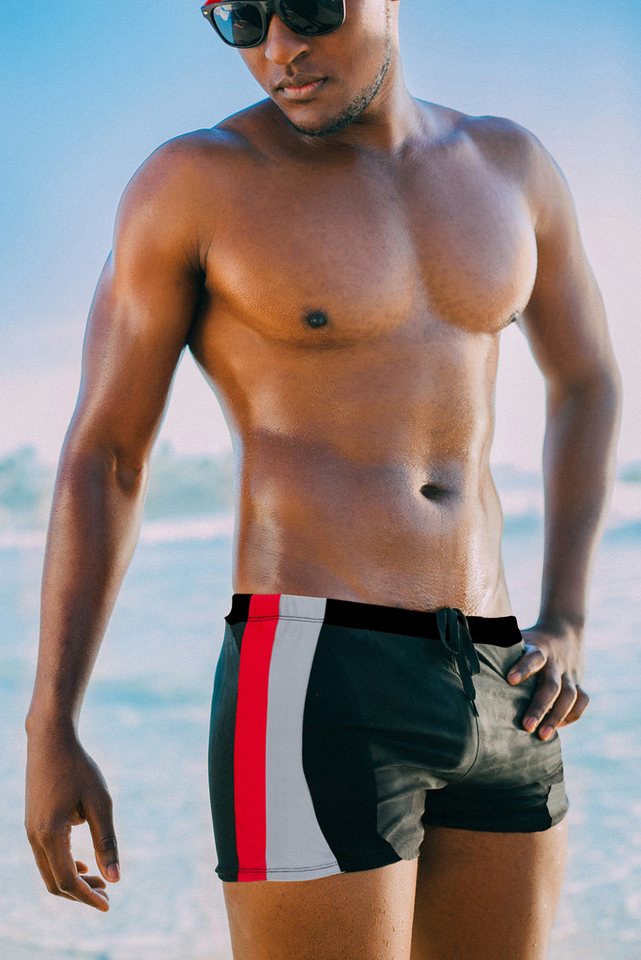 Luvanni Badehose Badehose Herren kurz eng anliegend Badeshorts Boxer Badehose kurze Hose gestreift Streifen blau rot schwarz grau Streifenmuster Luvanni Badehose Badehose Herren kurz eng anliegend Badeshorts Boxer Badehose kurze Hose gestreift Streifen blau rot schwarz grau Streifenmuster von Luvanni