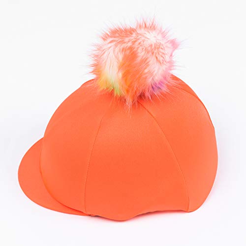 Luvponies Flo Reithelm-Überzug mit Regenbogen-Poms, Orange Luvponies Flo Reithelm-Überzug mit Regenbogen-Poms, Orange von Luvponies