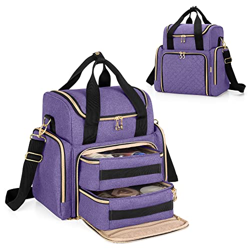 Luxja Kulturtasche Damen, Make Up Organizer Tasche, Kosmetikkofffer für Make up, Kosmetiktasche zum Tragen, Reise Kulturbeutel für Mädchen, Männer und Frauen, Lila Luxja Kulturtasche Damen, Make Up Organizer Tasche, Kosmetikkofffer für Make up, Kosmetiktasche zum Tragen, Reise Kulturbeutel für Mädchen, Männer und Frauen, Lila von Luxja