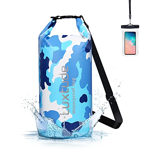 Luxtude Dry Bag 5L/10L/20L Wasserdichter Packsack Wasserdichter Beutel Sack Tasche, Wasserfester Rucksack, Waterproof Bag mit Handy wasserdichte Tasche Für Kajak, Schwimmen, Bootfahren,Wandern von Luxtude