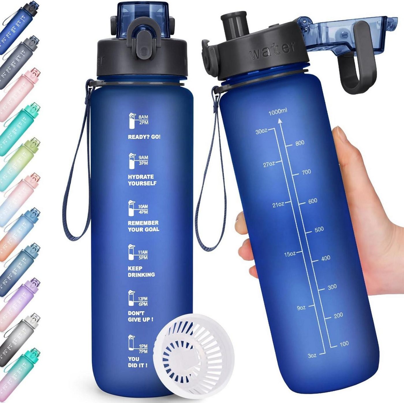 LuxusKollektion Becher Trinkflasche 1l BPA-frei Sport Auslaufsicher mit Zeitmarkierung LuxusKollektion Becher Trinkflasche 1l BPA-frei Sport Auslaufsicher mit Zeitmarkierung von LuxusKollektion