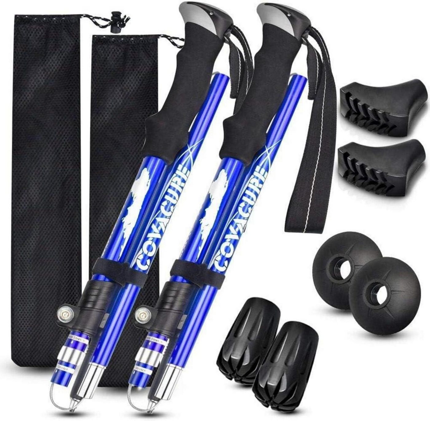 LuxusKollektion Campingstuhl Wanderstöcke Nordic Walking Stöcke faltbar verstellbar leicht Blau LuxusKollektion Campingstuhl Wanderstöcke Nordic Walking Stöcke faltbar verstellbar leicht Blau von LuxusKollektion