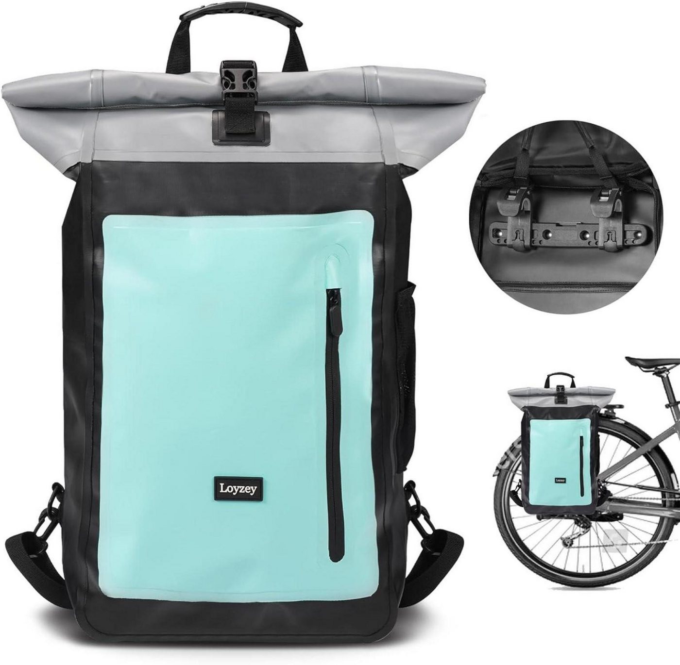 LuxusKollektion Fahrrad-Gepäckträger Fahrradtaschen Gepäckträger Wasserdichter mit Laptopfach Rucksack 28L von LuxusKollektion