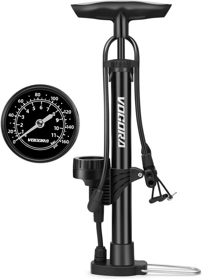 LuxusKollektion Fahrradständer Fahrradpumpe mit Manometer alle Ventile Standluftpumpe 160PSI von LuxusKollektion