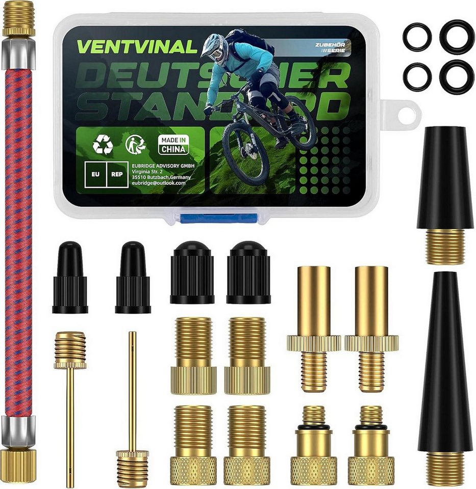 LuxusKollektion Fahrradständer Fahrradventil Adapter Set mit Luftpumpe und Kugelnadel, 19-teilig LuxusKollektion Fahrradständer Fahrradventil Adapter Set mit Luftpumpe und Kugelnadel, 19-teilig von LuxusKollektion
