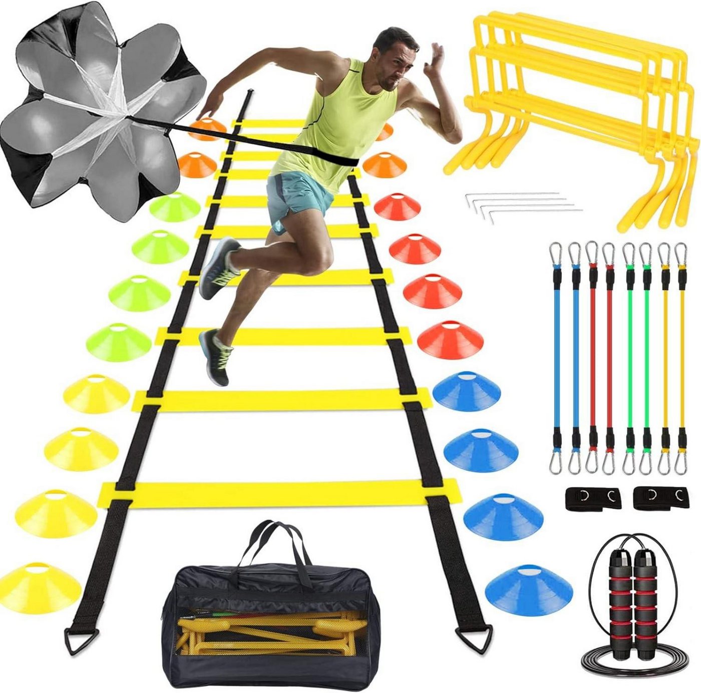 LuxusKollektion Fußballtor Fußball Trainingsset Koordinationsleiter 6m Trainingsleiter 20 Kegel LuxusKollektion Fußballtor Fußball Trainingsset Koordinationsleiter 6m Trainingsleiter 20 Kegel von LuxusKollektion