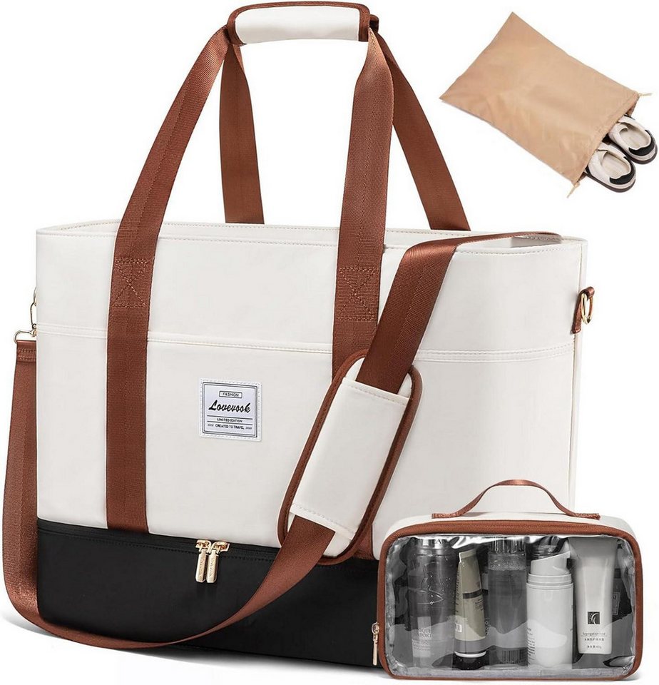LuxusKollektion Reisetasche Reisetasche Damen Wasserdicht Weekender Duffel Bag mit Schuhfach LuxusKollektion Reisetasche Reisetasche Damen Wasserdicht Weekender Duffel Bag mit Schuhfach von LuxusKollektion