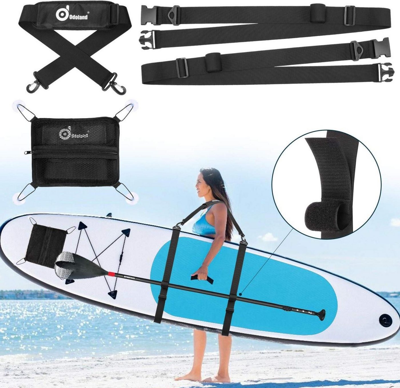 LuxusKollektion SUP-Board Tragegurt mit Decktasche für Paddle Board SUP, verstellbarer von LuxusKollektion