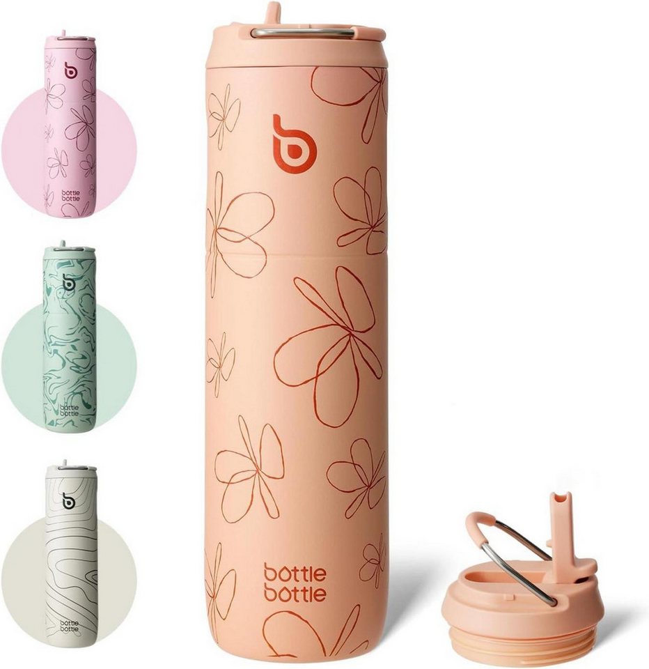 LuxusKollektion Thermobecher Isolierte Trinkflasche 680ml mit Strohhalm und Griff, doppelwandig LuxusKollektion Thermobecher Isolierte Trinkflasche 680ml mit Strohhalm und Griff, doppelwandig von LuxusKollektion