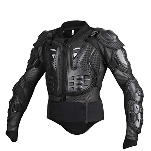 LvRaoo Motorrad Schutz Jacke Atmungsaktiv Einstellbar Brustschutz Sport Fallschutz Schutzjacke Motocross Protektorenjacke (Schwarz, S) von LvRaoo