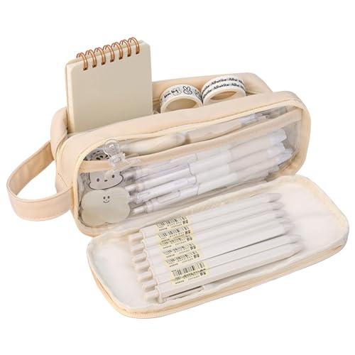 Lvjkes Federpenal, Federmäppchen mit 5 Fächern für Mädchen und Jungen, wasserdicht, ästhetisch, großer Schreibwaren-Organizer für Kinder, Damen, Herren, Teenager, Studenten, Weiß, 21 x 7 x 8 cm Lvjkes Federpenal, Federmäppchen mit 5 Fächern für Mädchen und Jungen, wasserdicht, ästhetisch, großer Schreibwaren-Organizer für Kinder, Damen, Herren, Teenager, Studenten, Weiß, 21 x 7 x 8 cm von Lvjkes