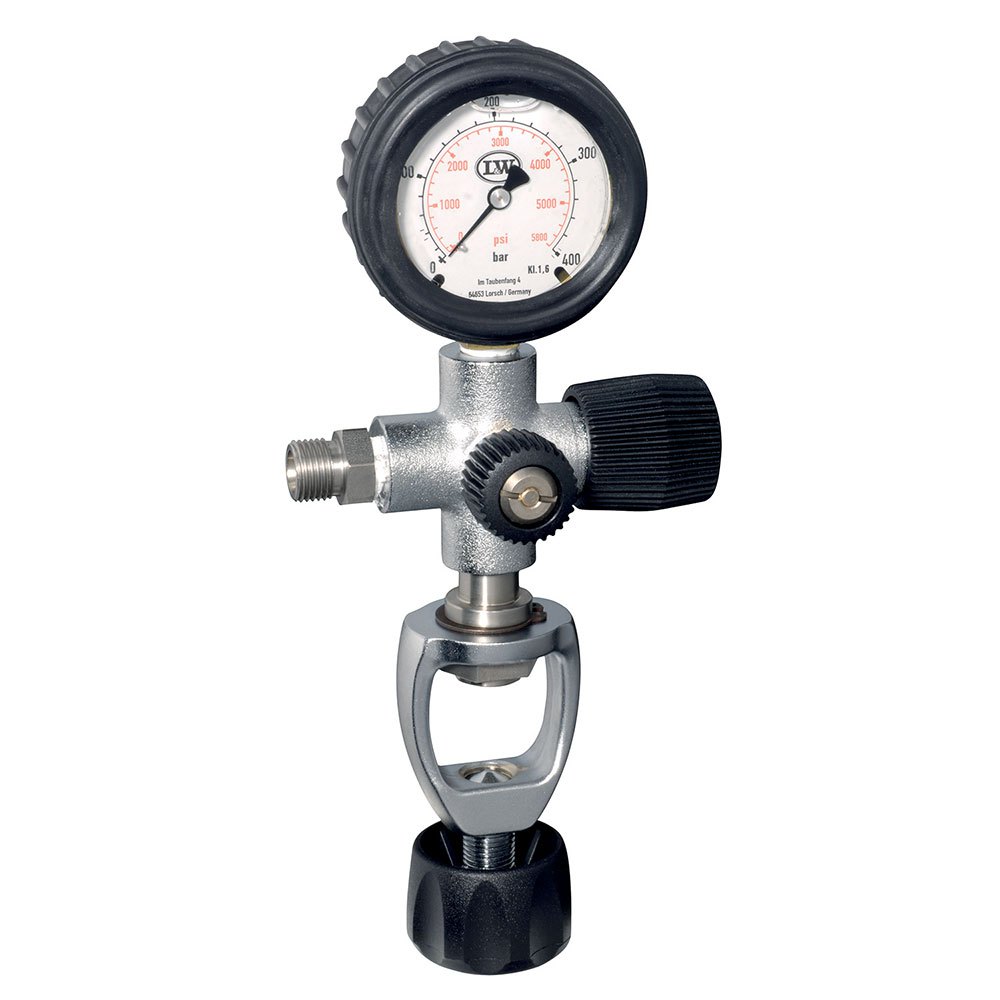 Lw Yoke 200 Bar With Pressure Gauge Cross Fill Valve Silber von Lw