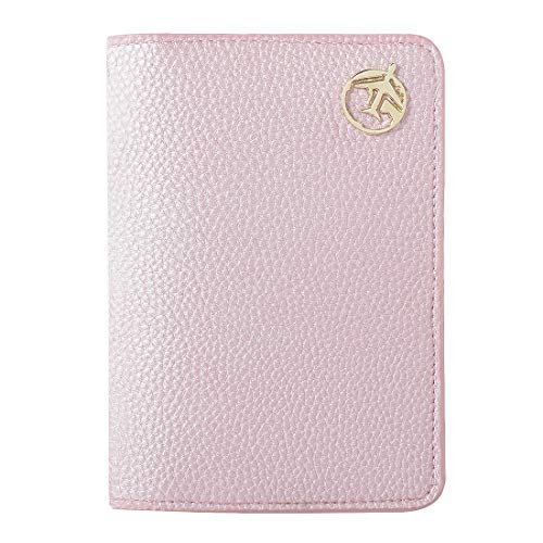 Lychii Reisepass Schutzhülle, Passport Holder für Damen Herren, PU Leather Reisebrieftasche Travel Wallet Organizer für Kreditkarten, Ausweis und Reisedokumente (Rosa) von Lychii