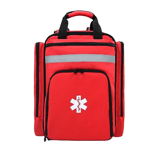 Lyirfan Professioneller Erste-Hilfe-Rucksack,leere medizinische Erste-Hilfe-Tasche,taktische medizinische Tasche mit reflektierender,großer Kapazität, Erste-Hilfe-Rucksack für Camping,Wandern(Rot) von Lyirfan
