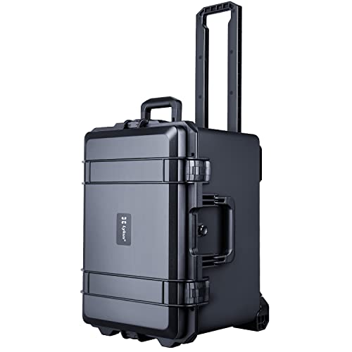 Lykus HC-5230 Großer Wasserdicht Koffer mit Rollen und anpassbarem Schaumstoff, Innengröße 52 x 36 x 34,5 cm, geeignet für Kameras, Objektive, elektronische Geräte und mehr von Lykus