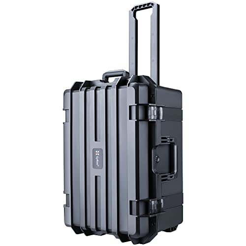 Lykus HC-6030 Großer Wasserdicht Koffer mit Rädern und anpassbarem Schaumstoff, Innengröße 59.7 x 42.7 x 27.2 cm, geeignet für große elektronische Geräte und mehr von Lykus