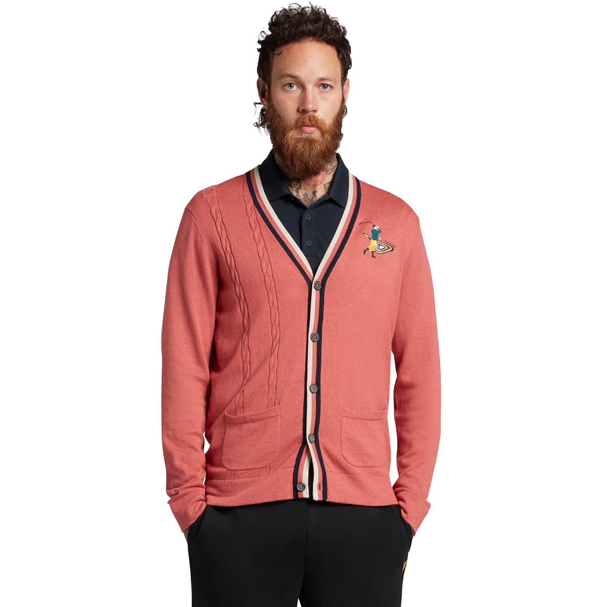 Lyle & Scott Men's The Gregor Golf Gardigan, Mens, Shrimp, Xl | American Golf von Lyle & Scott