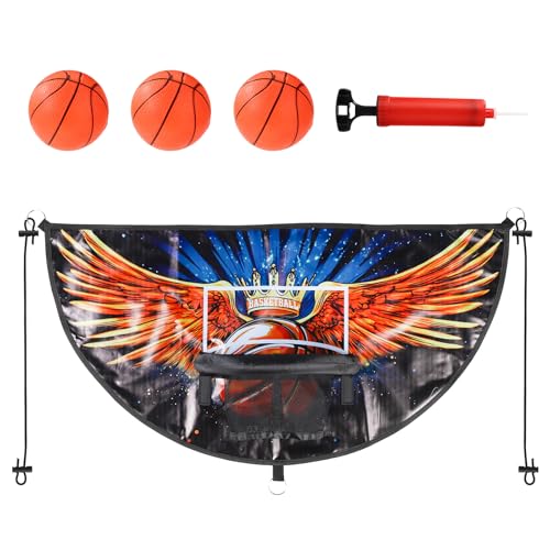 Lyreh Trampolin-Basketballkorb-Set mit 3stk Mini-Basketbällen, Basketballkorb-Zubehör Trampolin-Basketballkorb Trampolin-Basketballkorb-Aufsatz für Kinder und Erwachsene Drinnen und Draußen Lyreh Trampolin-Basketballkorb-Set mit 3stk Mini-Basketbällen, Basketballkorb-Zubehör Trampolin-Basketballkorb Trampolin-Basketballkorb-Aufsatz für Kinder und Erwachsene Drinnen und Draußen von Lyreh