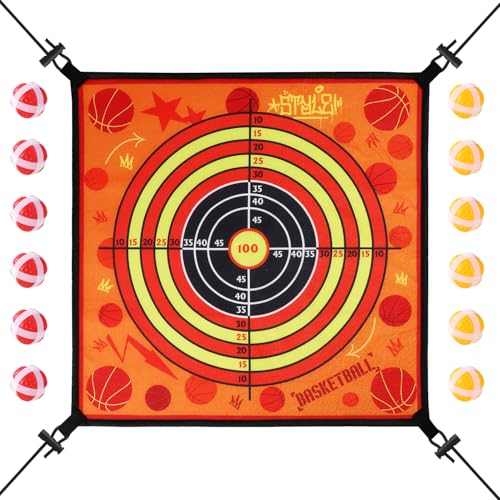 Zubehör für Trampolin-Dartscheibe, 60 cm Dartscheibe-Spielset für Kinder mit 12 Klebebällen Lustiges Trampolin-Wurfspiel-Spielzeug für 8/10/12/14 Fuß Trampoline Partyspiele Drinnen Draußen Zubehör für Trampolin-Dartscheibe, 60 cm Dartscheibe-Spielset für Kinder mit 12 Klebebällen Lustiges Trampolin-Wurfspiel-Spielzeug für 8/10/12/14 Fuß Trampoline Partyspiele Drinnen Draußen von Lyreh