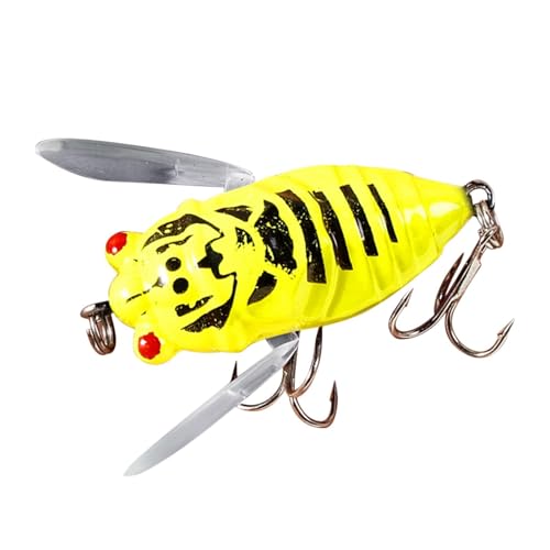 Bass Fishing Lure - Cicada Lures for Fishing, 3D Cicada Fishing Lure, Holographic Eyes Fishing Hard Lures Fishing Cicada Bait, Sturdy Fishing Topwater Lure Artificial Fishing Bait for Lake Pond Freshw von Lyricalist