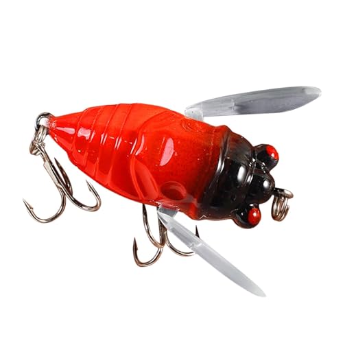 Cicada Fishing Lure - Fly Fishing Lures, 3D Bass Fishing Lure, Holographic Eyes Fishing Hard Lures Fishing Cicada Bait | Sturdy Fishing Bait Lures Fishing Topwater Lure for Lake Pond Freshwater von Lyricalist
