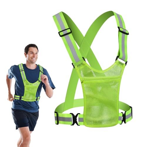 Reflektierende Laufweste, Reflektierende Weste zum Laufen - Warnweste - Reflektierende Laufausrüstung mit hoher Sichtbarkeit, leichte Sicherheitsweste mit Handytasche für Transport, Arbeit, Laufen, Ra Reflektierende Laufweste, Reflektierende Weste zum Laufen - Warnweste - Reflektierende Laufausrüstung mit hoher Sichtbarkeit, leichte Sicherheitsweste mit Handytasche für Transport, Arbeit, Laufen, Ra von Lyricalist