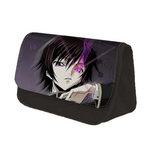 Lelouch Lamperouge Federmäppchen, Anime Code Geass Lelouch of The Rebellion Schulmäppchen, CC Große Kapazität Multifunktional Pencil Case Studenten Mäppchen Büro Lagerung Bleistifttasche von Lzrong