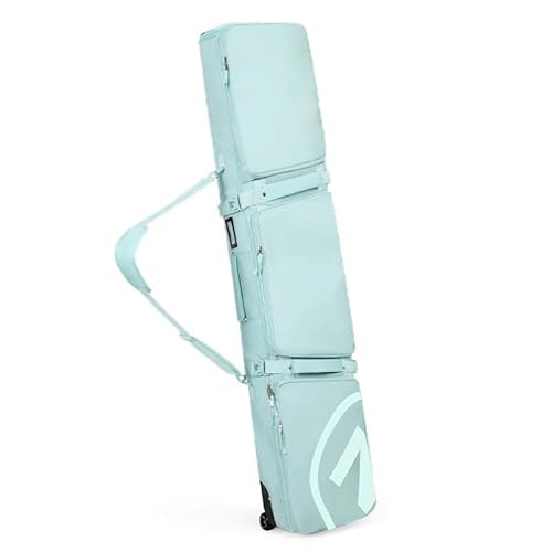 Lzyjck Snowboard-Rolltasche mit Rädern Faltbare Skitasche mit Rädern Komplett gepolsterte Snowboardtasche mit Rädern Verstellbare Länge Skitaschen für Flugreisen,Grün von Lzyjck